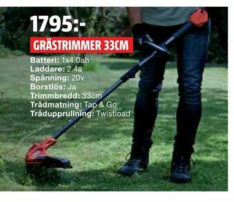 Bauhaus Grästrimmer 33cm erbjuda
