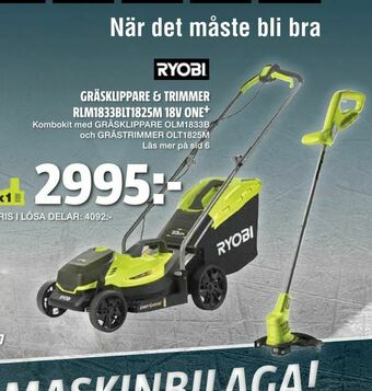 Bauhaus Gräsklippare & trimmer rlm1833blt1825m 18v one + erbjuda