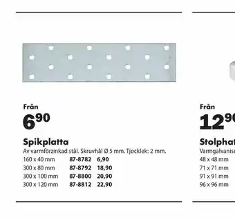 Biltema Spikplatta erbjuda