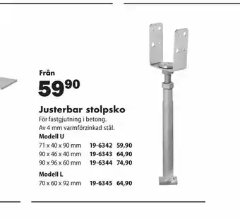 Biltema Justerbar stolpsko erbjuda