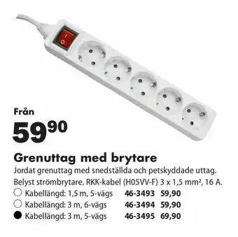 Grenuttag med brytare