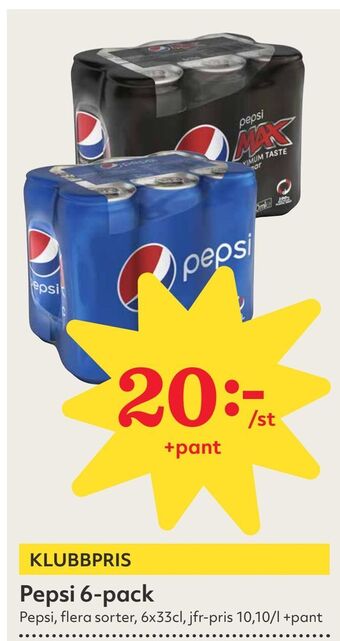 Hemköp Pepsi 6-pack erbjuda