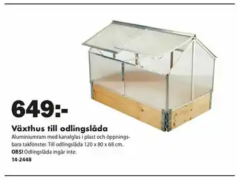 Växthus till odlingslåda