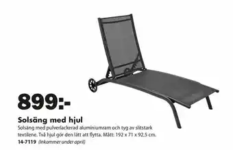 Biltema Solsäng med hjul erbjuda