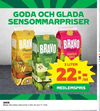 Coop Bravo juice erbjuda
