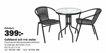 Biltema Cafébord och två stolar erbjuda
