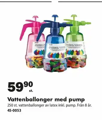 Vattenballonger med pump