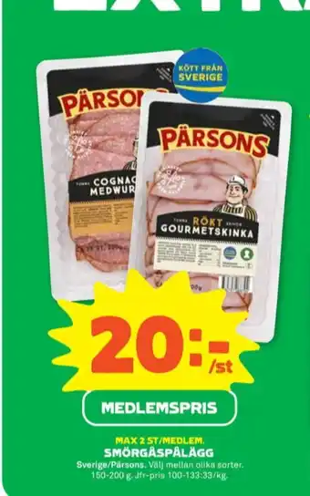 Coop Forum Pärsons medwurst erbjuda