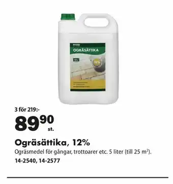 Biltema Ogräsättika 12% erbjuda