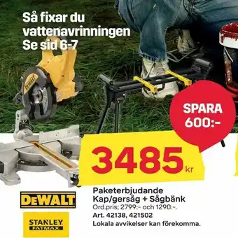 Byggmax Paketerbjudande Kap/gersåg + Sågbänk erbjuda
