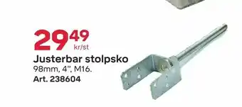 Byggmax Justerbar stolpsko erbjuda