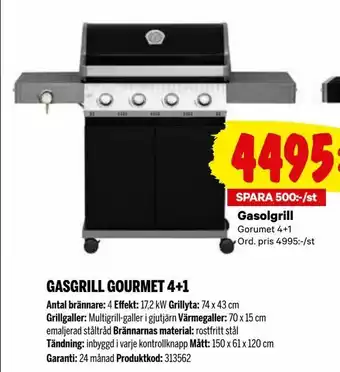 City Gross Gasolgrill Gourmet 4+1 erbjuda