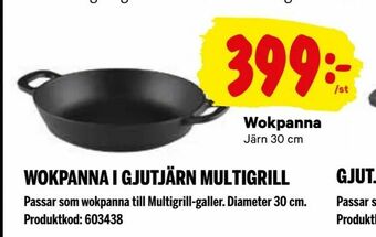 Wokpanna i gjutjärn multigrill