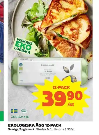 Coop Extra Ekologiska ägg 12-pack erbjuda