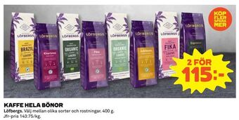 Coop Daglivs Kaffe hela bönor erbjuda