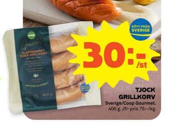 Stora Coop Tjock grillkorv erbjuda