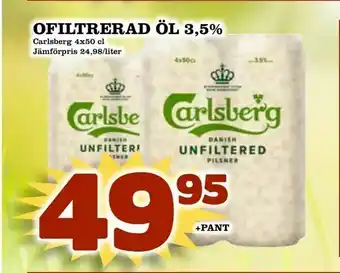 Din Mat Ofiltrerad öl 3,5% erbjuda