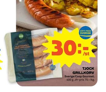 Stora Coop Tjock grillkorv erbjuda