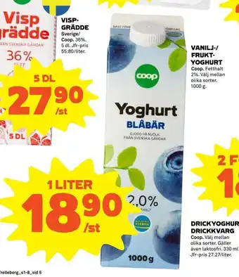 Coop Vanilj-/ frukt- yoghurt erbjuda