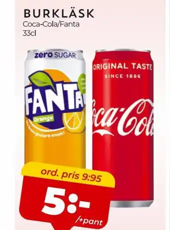 Matrix Butikerna Fanta/Coca Cola Burkläsk erbjuda