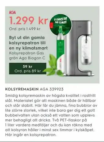Electrolux Home Kolsyremaskin aga 339923 erbjuda