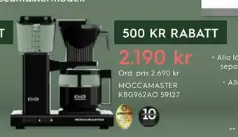Electrolux Home Kaffebryggare moccamaster kbg962ao 59127 erbjuda