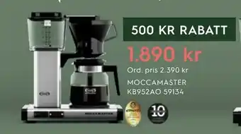 Electrolux Home Kaffebryggare moccamaster kb952ao 59134 erbjuda