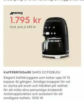 Electrolux Home Kaffebryggare SMEG DCF02BLEU erbjuda