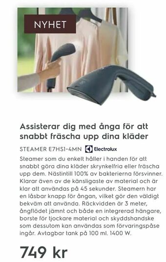 Electrolux Home STEAMER E7HS1-4MN erbjuda