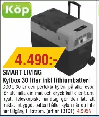 SMART LIVING Kylbox 30 liter inkl lithiumbatteri