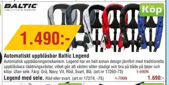 Erlandsons Brygga Automatiskt uppblåsbar Baltic Legend erbjuda