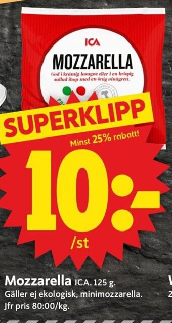 ICA Supermarket Mozzarella erbjuda