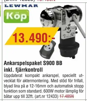 Erlandsons Brygga Ankarspelspaket S900 BB inkl. fjärrkontroll erbjuda