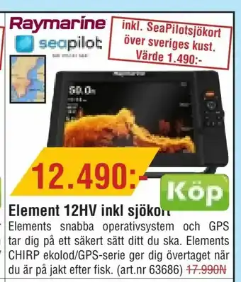 Erlandsons Brygga Element 12HV inkl sjökort erbjuda