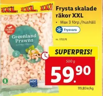 Lidl Frysta Skalade Räkor XXL erbjuda