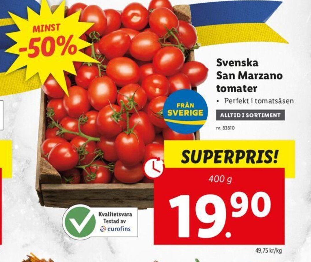 Svenska San Marzano Tomater erbjudande hos Lidl