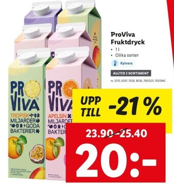 Lidl ProViva Fruktdryck erbjuda