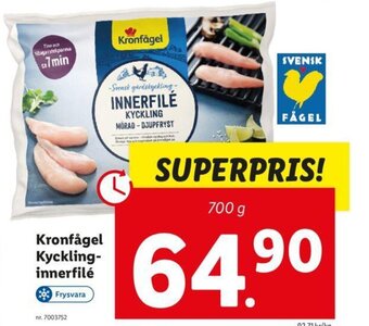Lidl Kronfågel kycklinginnerfilé erbjuda