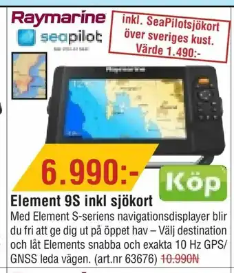 Erlandsons Brygga Element 9S inkl sjökort erbjuda