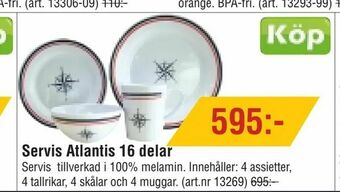 Erlandsons Brygga Servis Atlantis 16 delar erbjuda