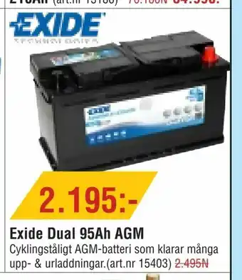 Erlandsons Brygga Exide Dual 95Ah AGM erbjuda