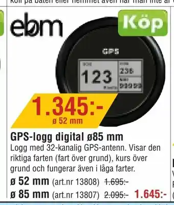 GPS-logg digital ø85 mm