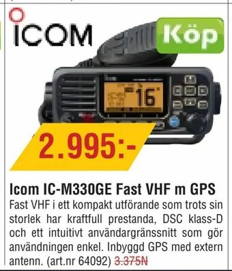 Erlandsons Brygga Icom IC-M330GE Fast VHF m GPS erbjuda