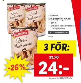 Lidl Freshona Champinjoner erbjuda