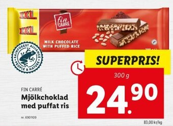 Lidl Mjölkchoklad med Puffat Ris erbjuda