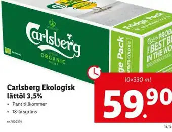 Lidl Carlsberg Ekologisk Lättöl 3.5% erbjuda