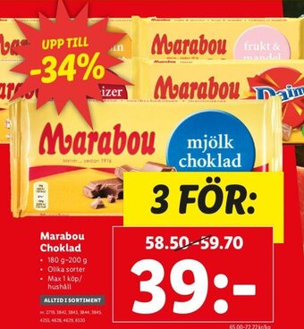 Lidl Marabou Choklad erbjuda