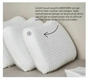 IKEA KLUBBSPORRE ergonomisk kudde, alla sovlägen erbjuda