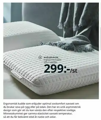 IKEA MJÖLKKLOCKA ergonomisk kudde, sido-/ ryggläge erbjuda