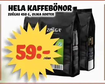 Hela kaffebönor